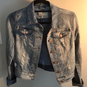 Cropped Distressed Jean Jacket